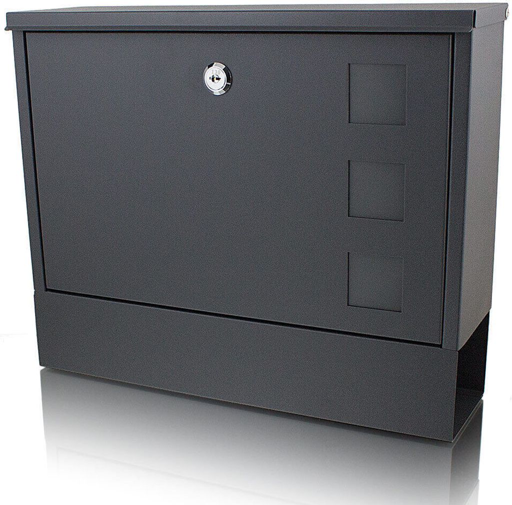 Bituxx Briefkasten mit Zeitungsfach Dunkelgrau MS-14701 Produktbild 2