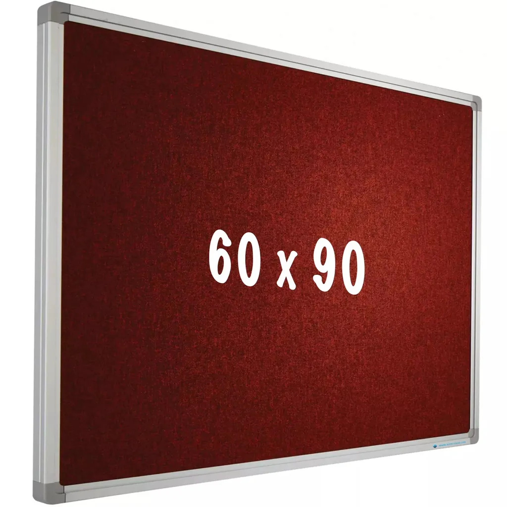 Notice Board Camira PRO Rosso 60x90 - Alluminio - Boost Produttività