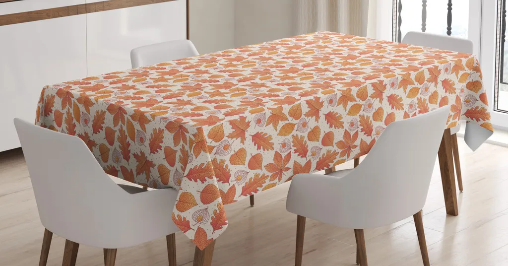 Tovaglia Thanksgiving, Ringraziamento Autunnale, Antimacchia, Rettangolare Copritavolo, Monouso Foglie D'Acero, Decorazione Thanksgiving