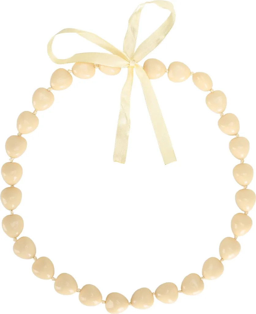 Regalo Laurea Collana Kukui Lei Beige - Portafortuna con Fiocco