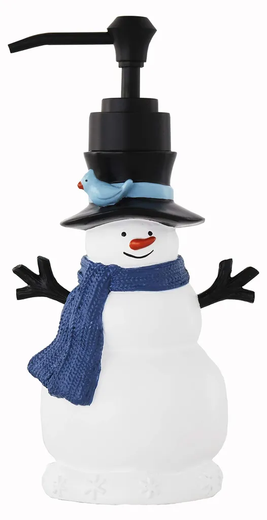 Distributeur de savon bleu Winter Friends idéal pour déco de Noël et hiver