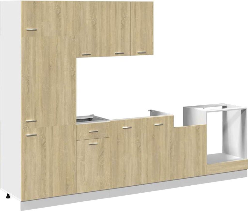 vidaXL 7-tlg. Küchenschrank-Set Lyon Sonoma-Eiche Holzwerkstoff