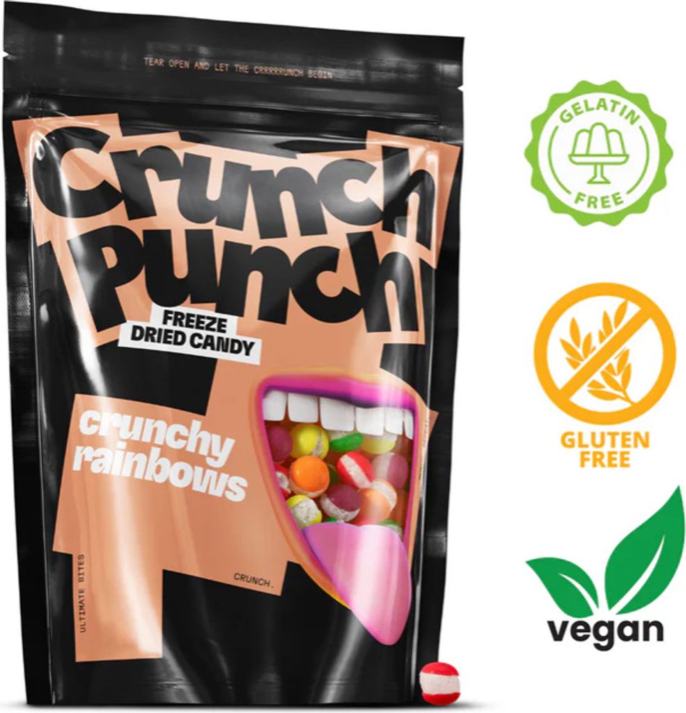Crunch Punch Freeze Dried Candy Crunchy Rainbows 100g Produktbild 1
