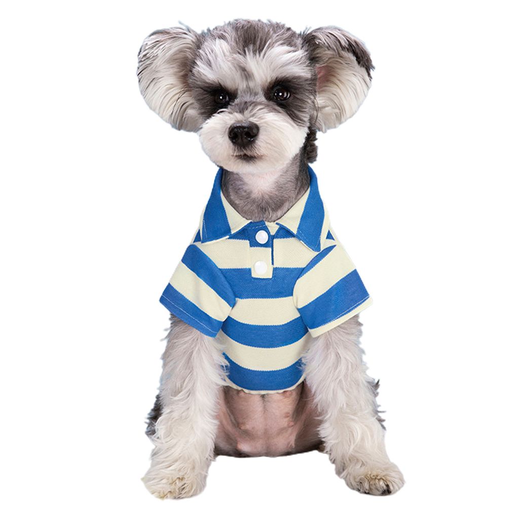 Haustierweste, kontrastfarbenes, gestreiftes Hunde-T-Shirt, weiche, atmungsaktive Sommer-Hundekleidung für Bichon, Pudel, Chihuahua