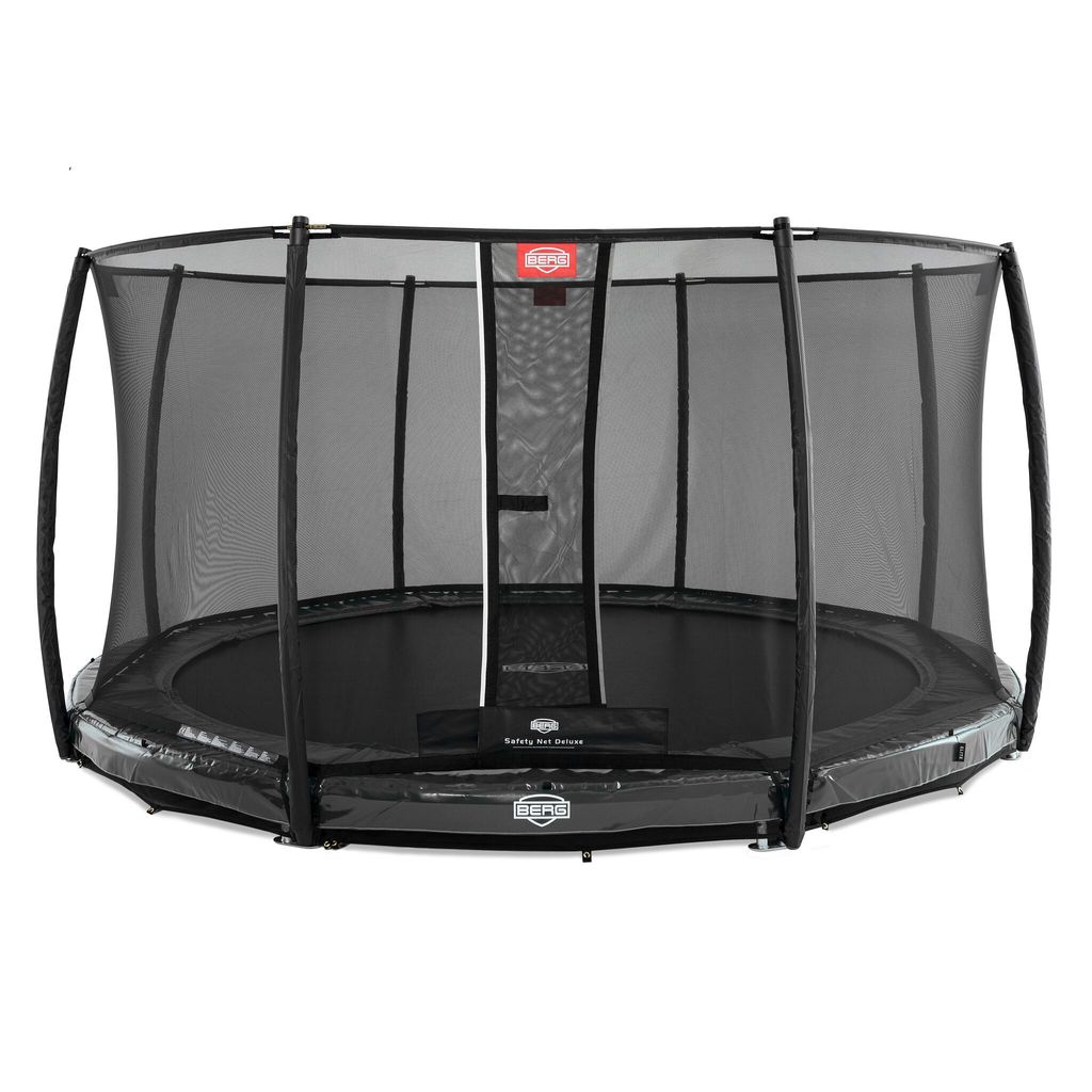 Berg Trampolin InGround "Elite" mit Sicherheitsnetz Deluxe, 330 cm, Grau