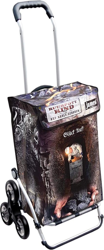 James Einkaufstrolley - GLUECK-AUF! - stabiler Einkaufswagen mit individuellem Design - mehrfarbig: bunt in Ausführung: Royal-Treppensteiger