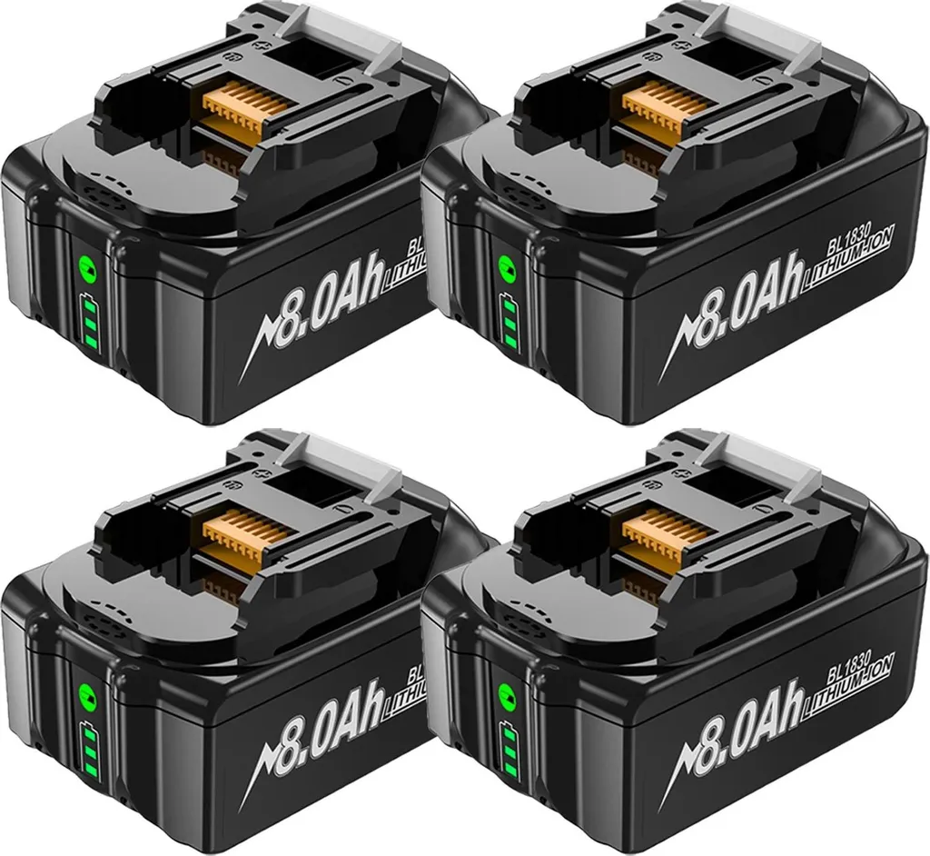 Batterie 8000mAh Rechargeable Sécurisée : Pack de 4 Unités Haute Densité
