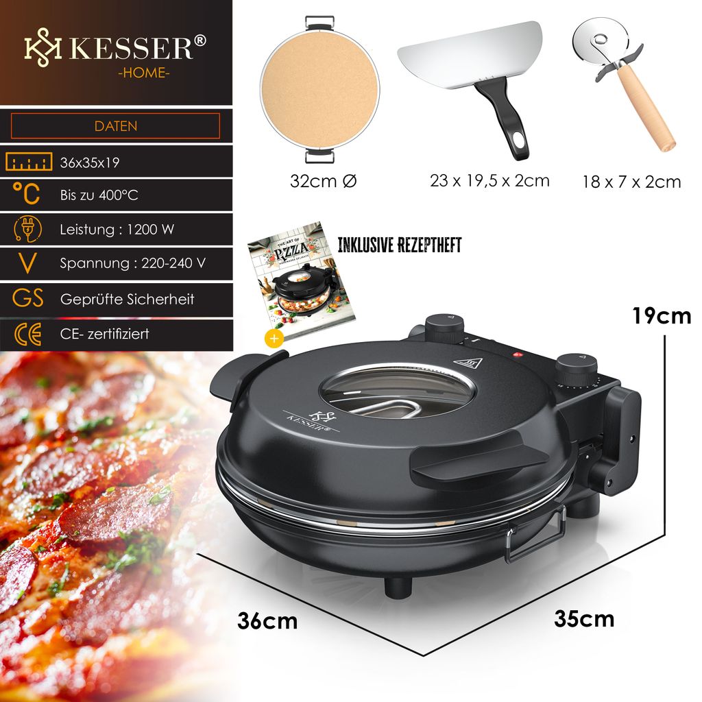 KESSER® PizzaOfen elektrisch bis 400 Grad Kaufland.de