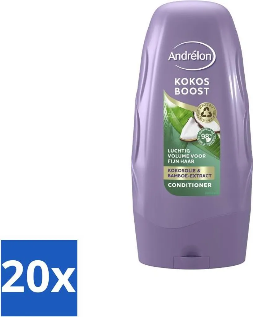 Andrélon Coconut Boost Balsamo 250ml - Super Volume Pack 20 flaconi