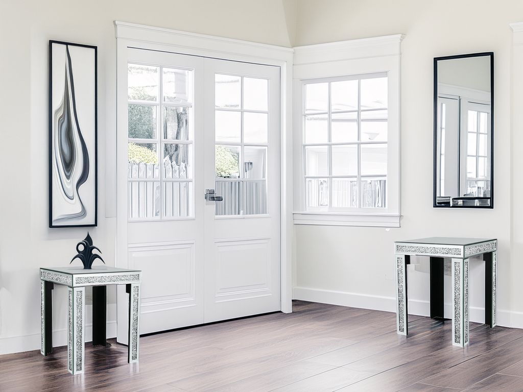 Couchtisch 2 teilig, besondere Nachttische verspiegelt, Beistelltisch für Sofas