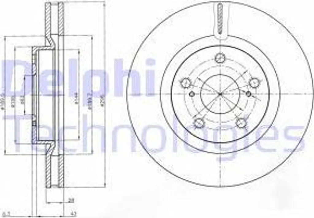 Disque de Frein Arrière Toyota Auris et Prius Delphi BG4114C Qualité