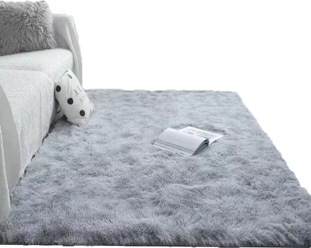 Tapis moelleux Light Gray Plush 120x170 cm - Tapis de salon gris clair