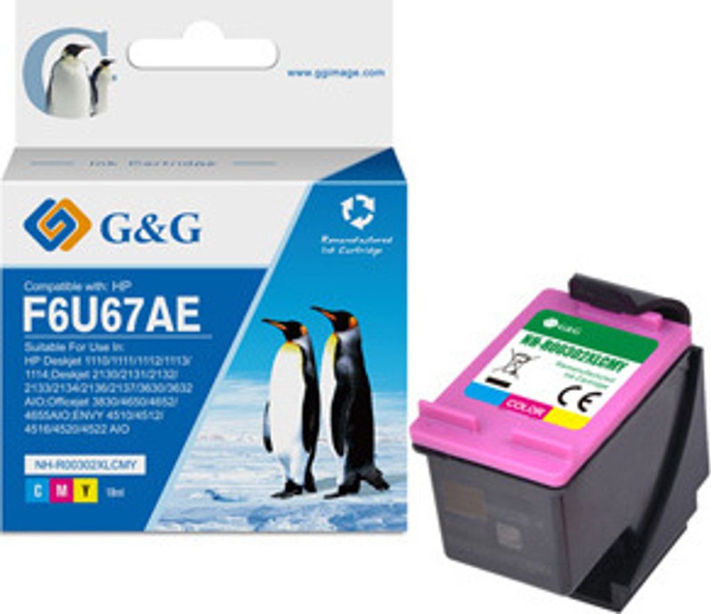 G&G kompatybilny ink / tusz z F6U67AE, HP 302XL, NH-R302XLCMY, CMY, 18ml, ml