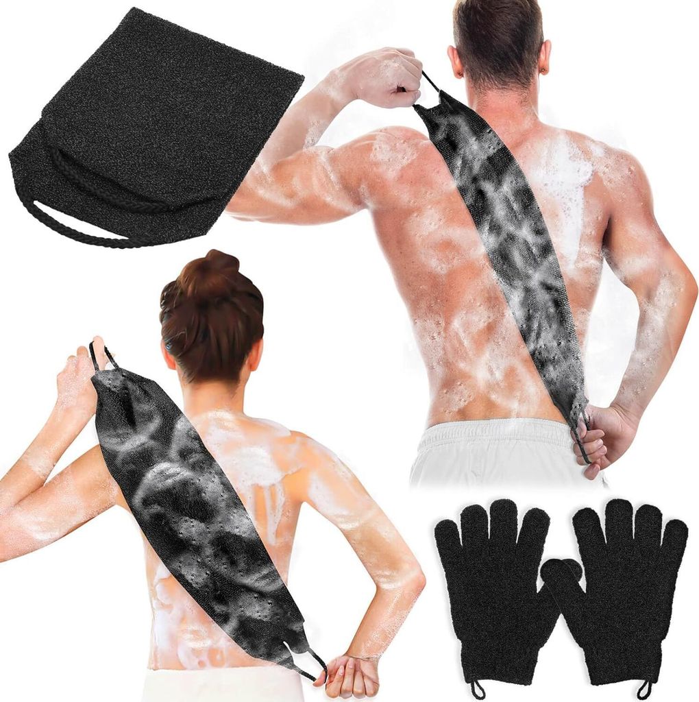 Anezus Peeling-Rückenschrubber Badehandschuhe-Set, Produktbild 