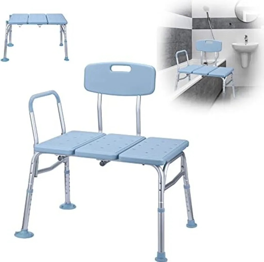Chaise de douche ergonomique réglable avec assise large et dossier confort