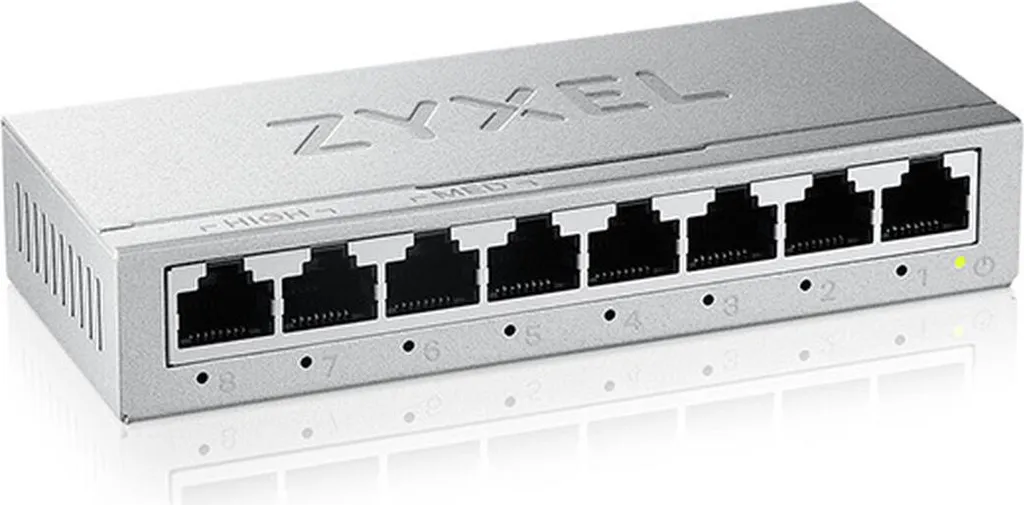 Switch Ethernet ZyXEL GS-108BV5-EU0101F Gigabit 8 Ports Métal Robuste