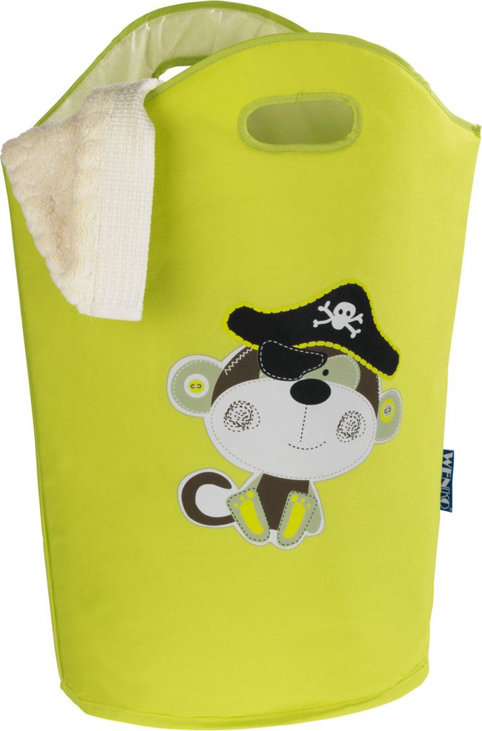 WENKO Wäschesammler Kids Anton Grün, Wäschekorb, 24 l, grün