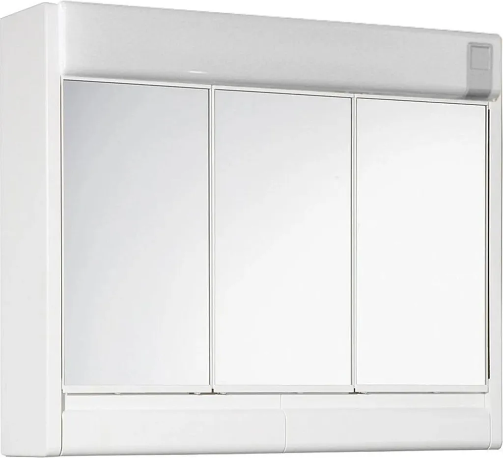 Armoire de toilette éclairée Jokey Ruby blanche - Rangement 3 miroirs
