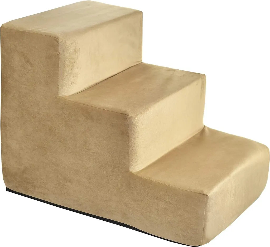Scale per cani Scale per gatti Scale per animali domestici Aiuto per arrampicarsi Rivestimento in peluche 3 scale Velluto beige