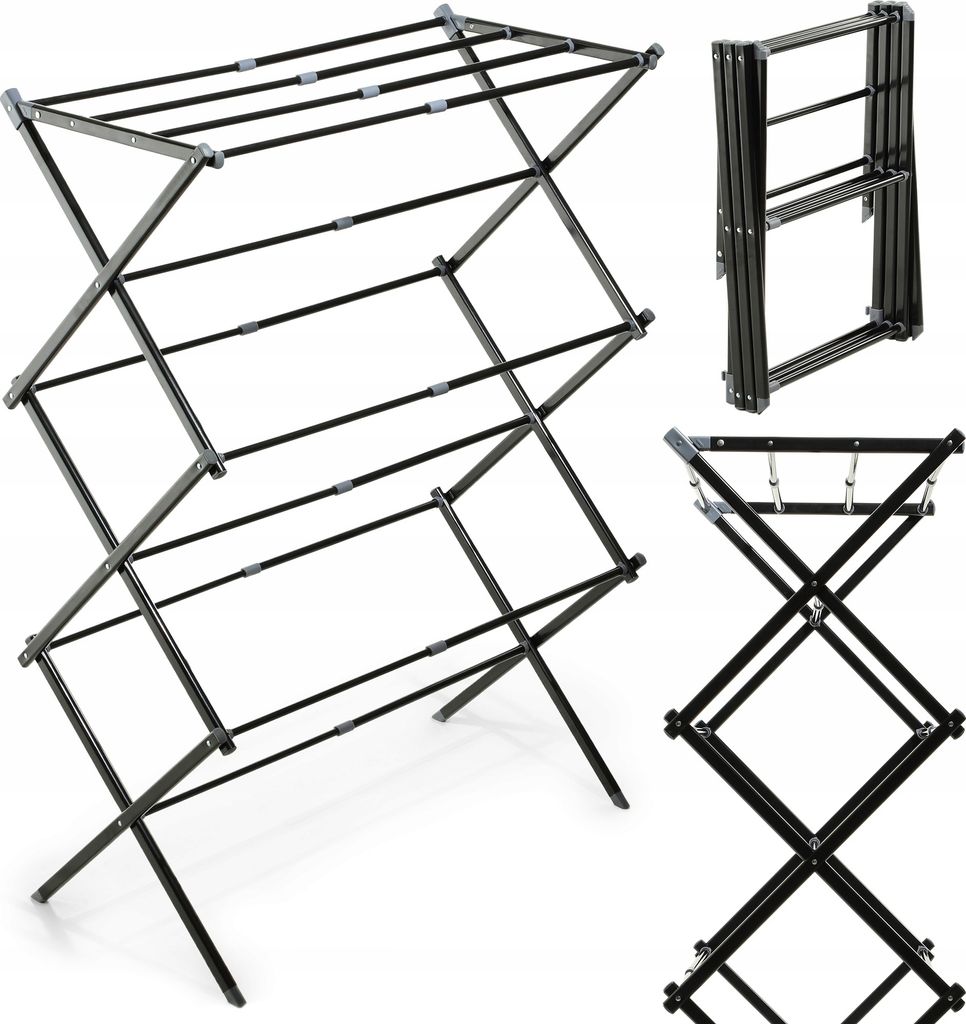 KADAX Faltbarer Trockner, Ausziehbarer Standtrockner, Ziehharmonika-Wäscheständer (104,5cm Hoch Stehend)