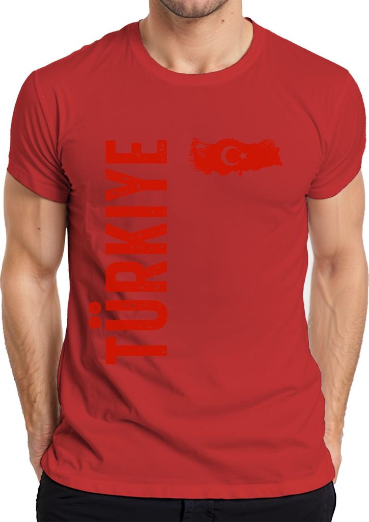 Türkiye Türkei Fan türkische Flagge Fußball WM 2026 EM 2028 Herren T-Shirt, Rot, 3XL