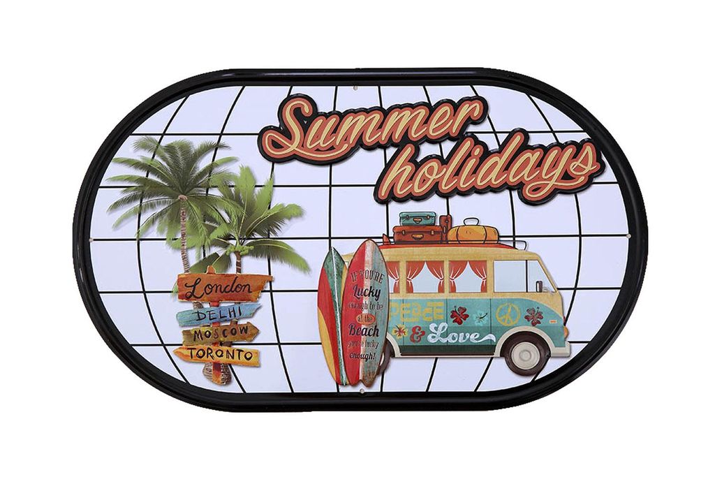 Metall Sign - Summer Holidays - Wand Dekoration - Blechschild - Metallschild - Vintage blechschild