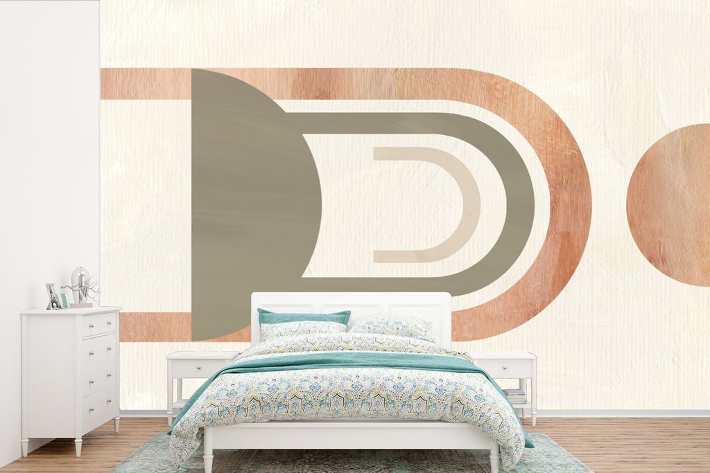 MuchoWow Fototapete für Wohnzimmer oder Schlafzimmer Wandtapete Vinyl Motivtapete Kreis - Abstrakt - Design - 450x300 cm - Gemusterte