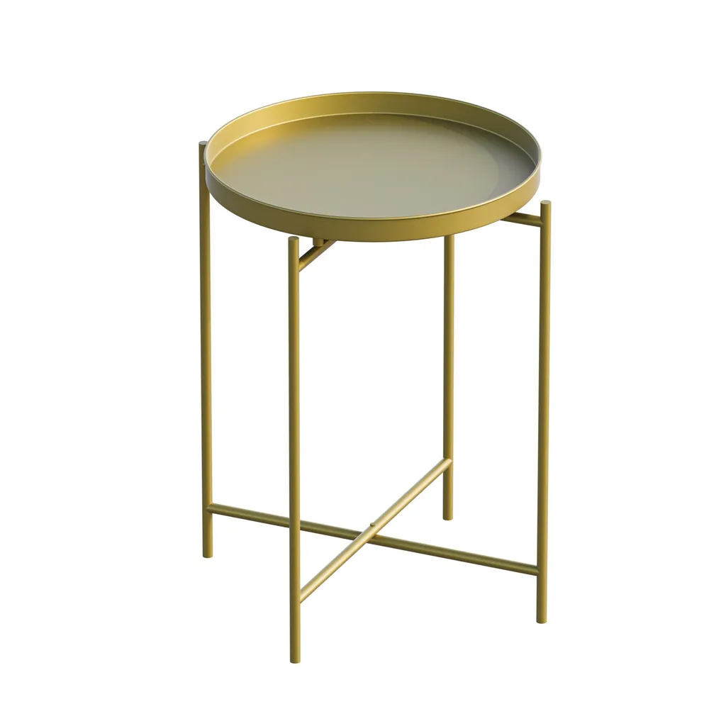 Petite Table d'Appoint Dorée en Métal pour Salon Moderne - Skye Decor - 4