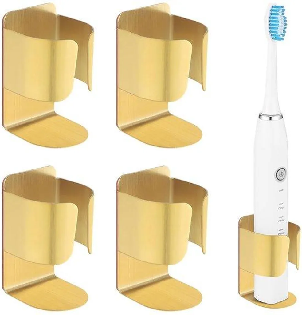Fini le désordre : Porte-brosse à dents en acier compact - Lot de 4 pièces