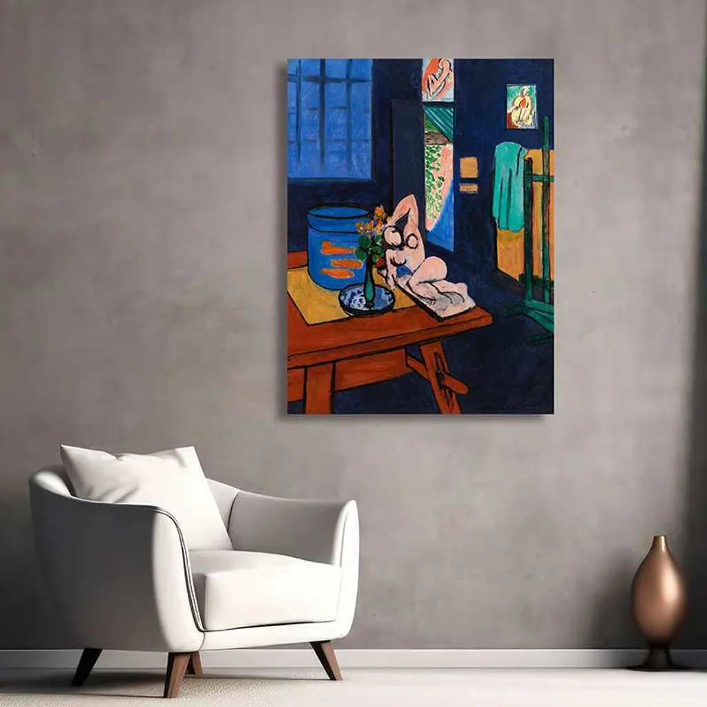 Toile Henri Matisse Peinture Atelier aux poissons rouges 120x90 cm