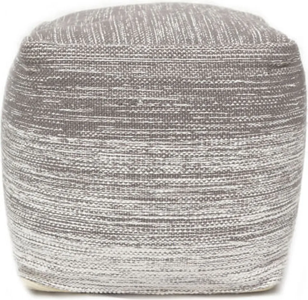 Pouf Repose-pieds Delight 40x40 cm Gris et Blanc pour Salon et Chambre