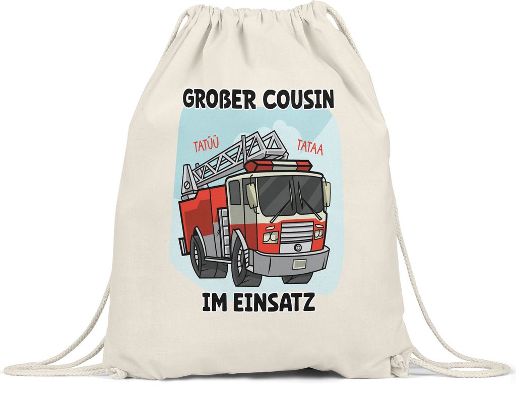 Großer Cousin Im Einsatz Turnbeutel Gymsack Feuerwehr Feuerwehrmann Cousins Familie Beschützer Retter Unterstützung