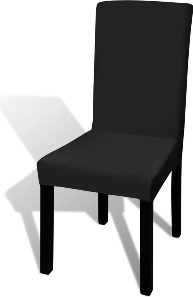 vidaXL Stretch Chair Covers Straight 4 ks Black Obrázek produktu 