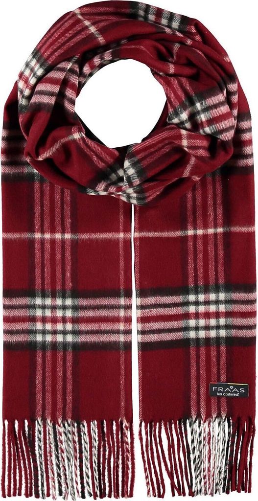 FRAAS Schal Cashmink Scarf with FRAAS Plaid Burgundy rot mehrfarbig