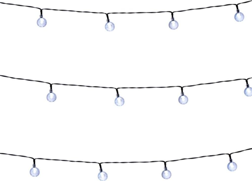 Grundig Solar Power Light String 9 M - 50 Lichter Lichterkette mit Solarpanel - Warmweißes Licht - 8 Modi - Schwarz