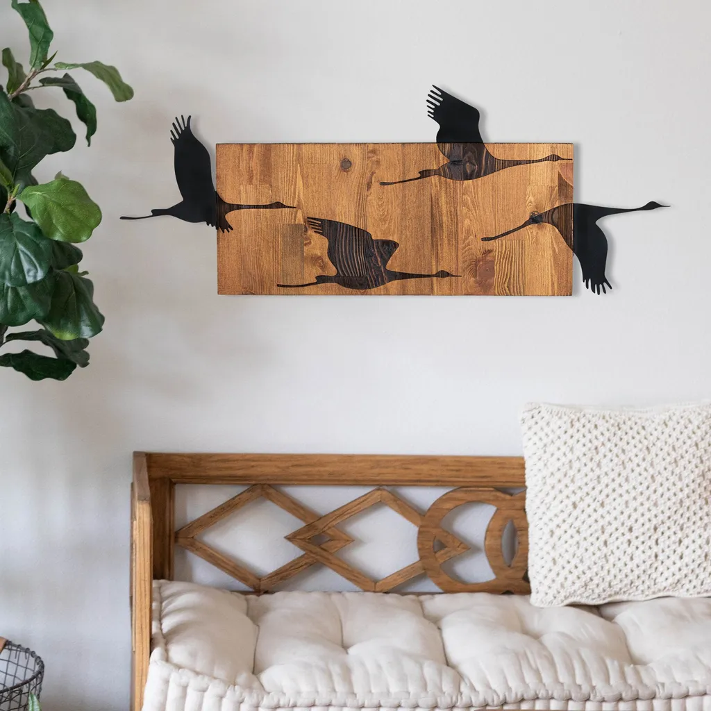 Wallity Goose Wall Decor Nero Legno 90cm | Stile Industrial Loft
