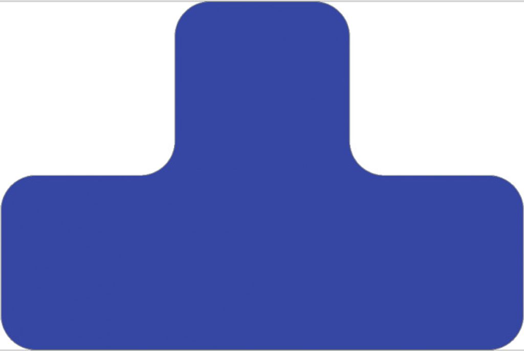 Stellplatzmarker WT-5110, T-Stück, PVC, Blau, 150x100 mm, 25 Stück/VE
