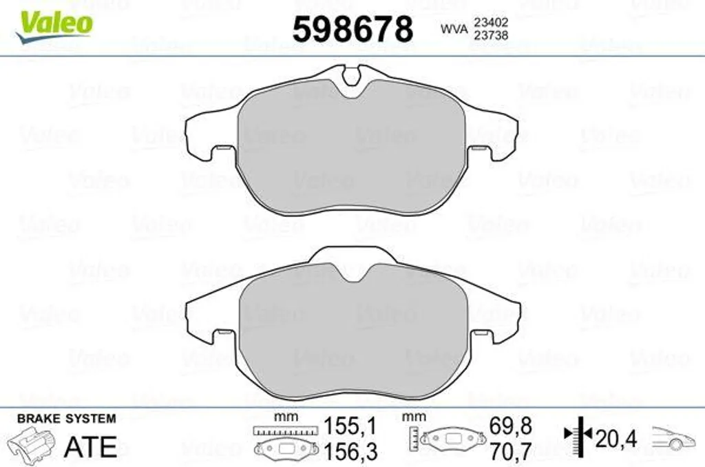 Freinage sécurisé pour Opel Astra, Corsa et Vectra - Plaquettes Valeo