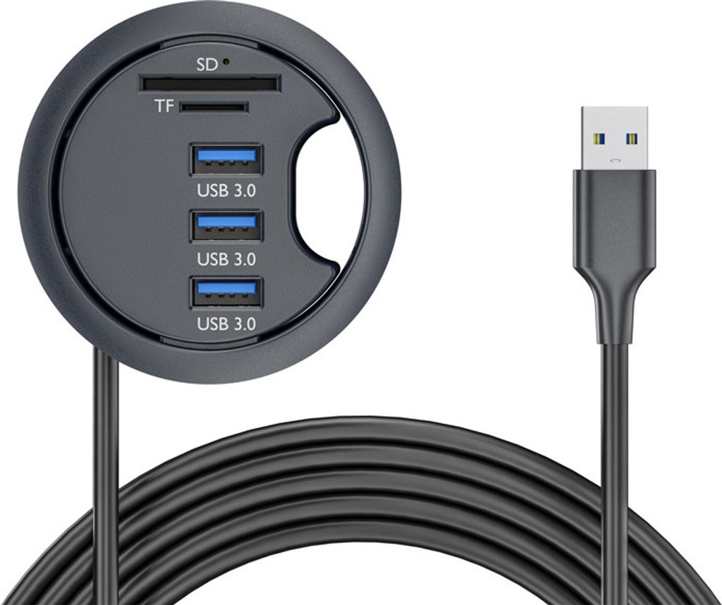 INF USB 3.0 Hub mit SD/TF-Kartenleser - 5 Ports