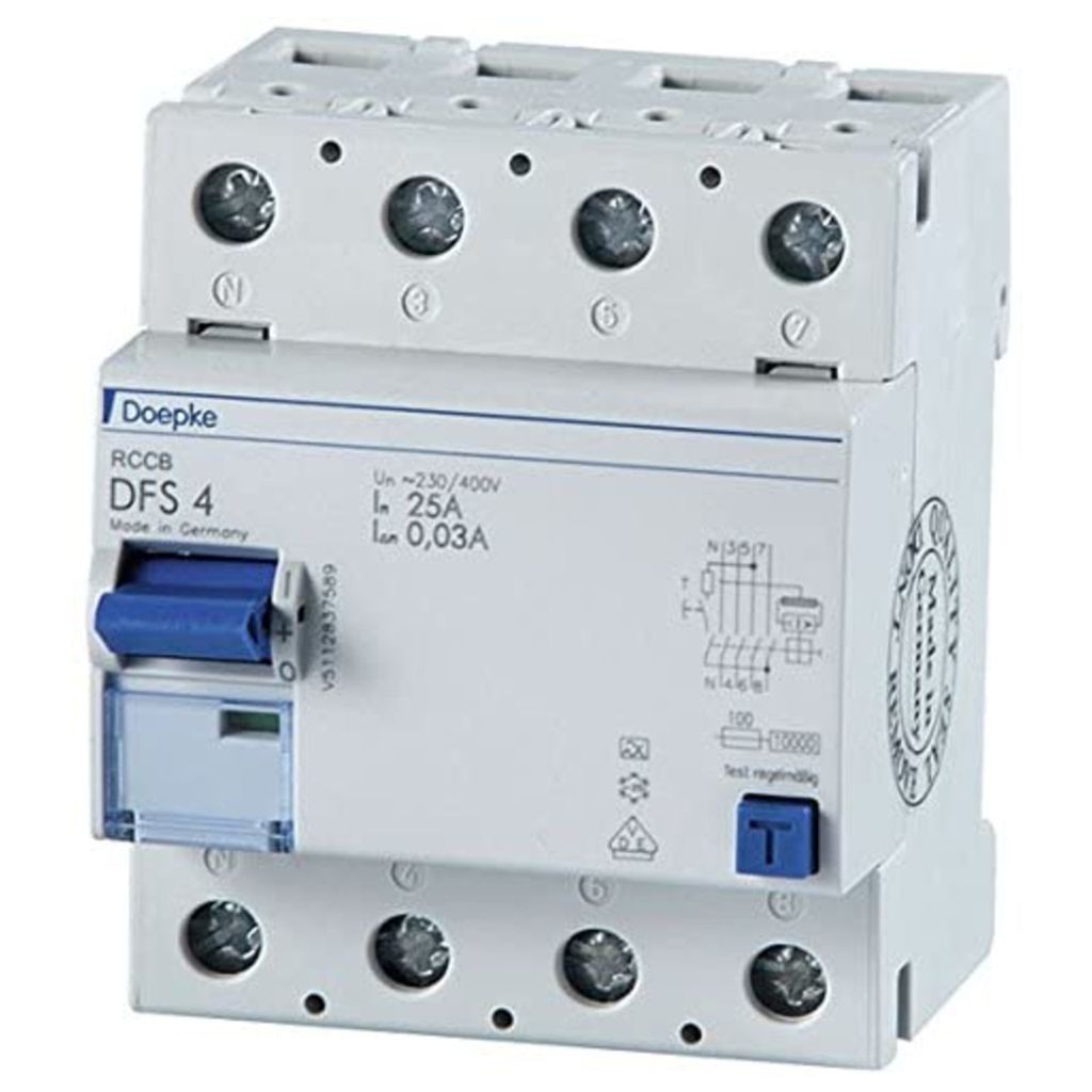 Doepke FI-Schutzschalter Typ A 4-polig, 40A, 30mA N rechts DFS4 040-4/0,03-A R
