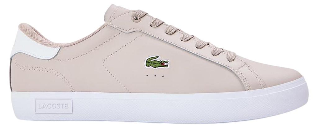 Lacoste - "Powercourt" Sneaker für Herren, Leder, Flach GT15703 (43 EU) (Grau/Weiß)