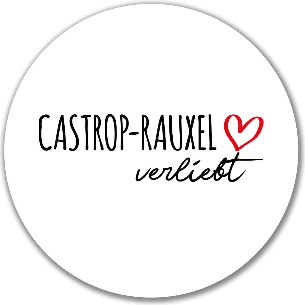 Huuraa Aufkleber Castrop-Rauxel verliebt 10cm rund Sticker Geschenkidee