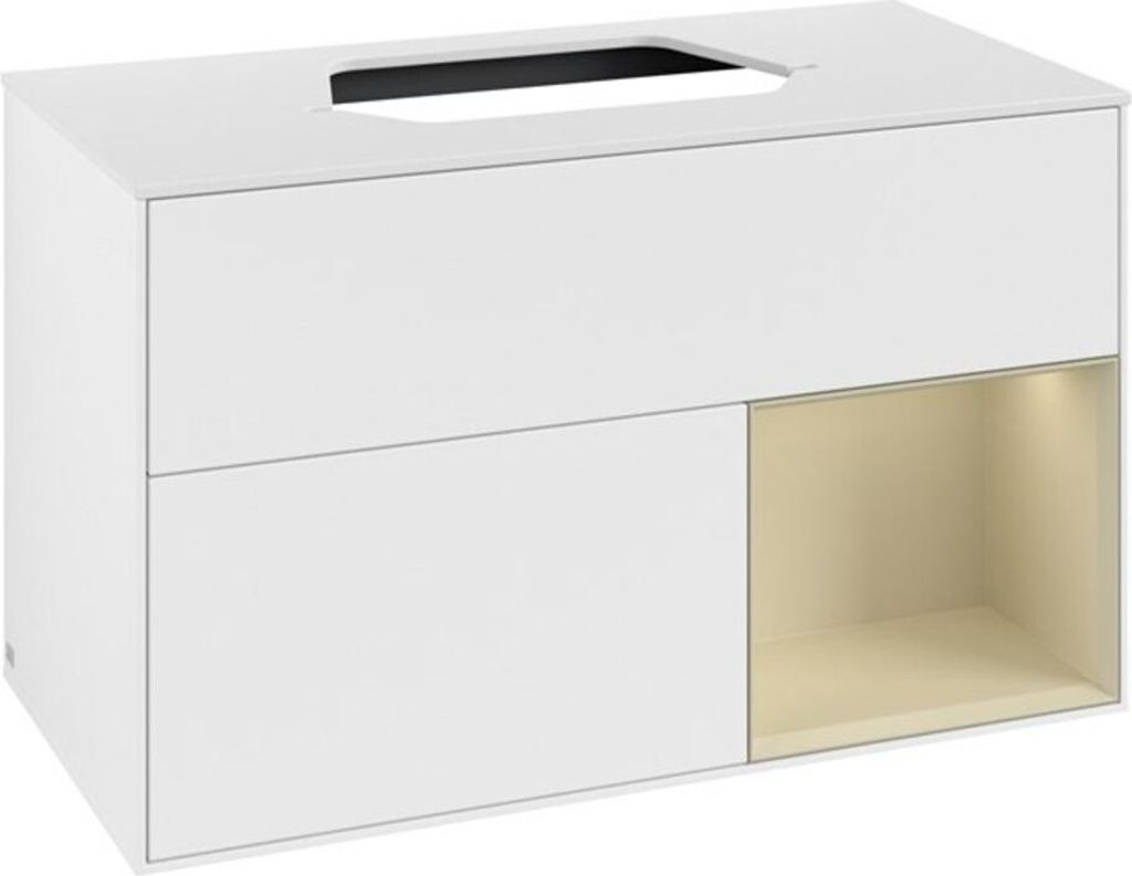 V&B Waschtischunterschrank Finion 100, Pl w m, Rg r si Gr m Lac, wh. m Lac