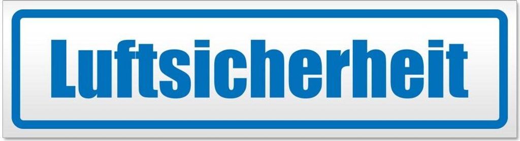 Kiwistar - Autoaufkleber - Blau - 45 x 12 cm - Luftsicherheit - Hinweis Aufkleber Sticker für Auto, Kfz, Fahrrad, PKW, LKW
