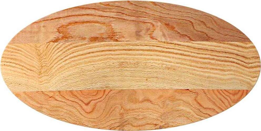 Tischplatte Hellbraun 100x50x4 cm Massivholz Eiche Oval