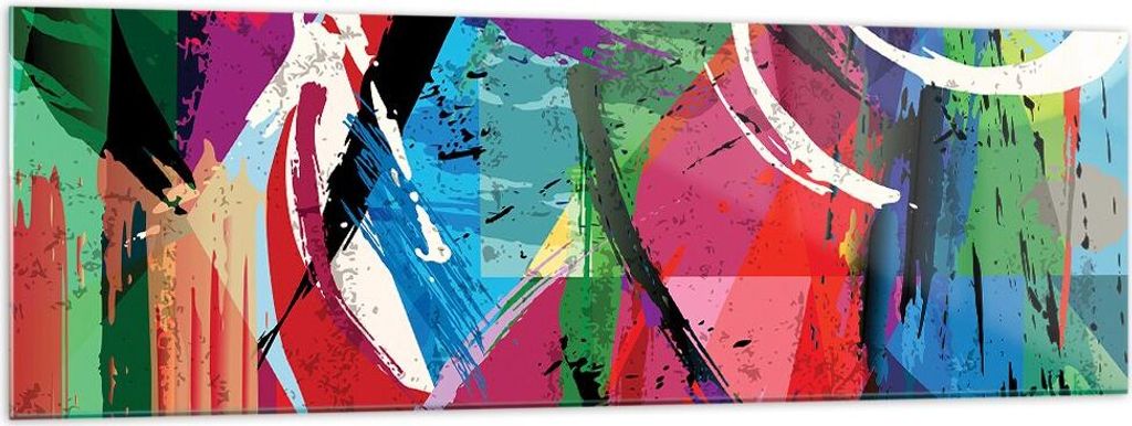 Bilder auf glas - Abstraktion modern - 160x50cm - Glasbilder - Wandbilder - Kunstdruck - zum Aufhängen bereit - Wanddekoration aus Glas - Glas Bil...