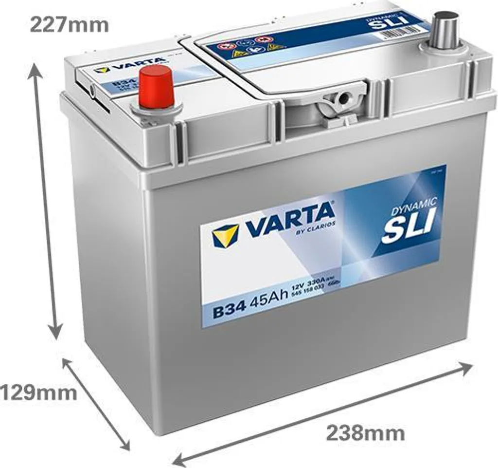 Batteria VARTA B34 45Ah 330A | Più Potenza al Tuo Motore - 2