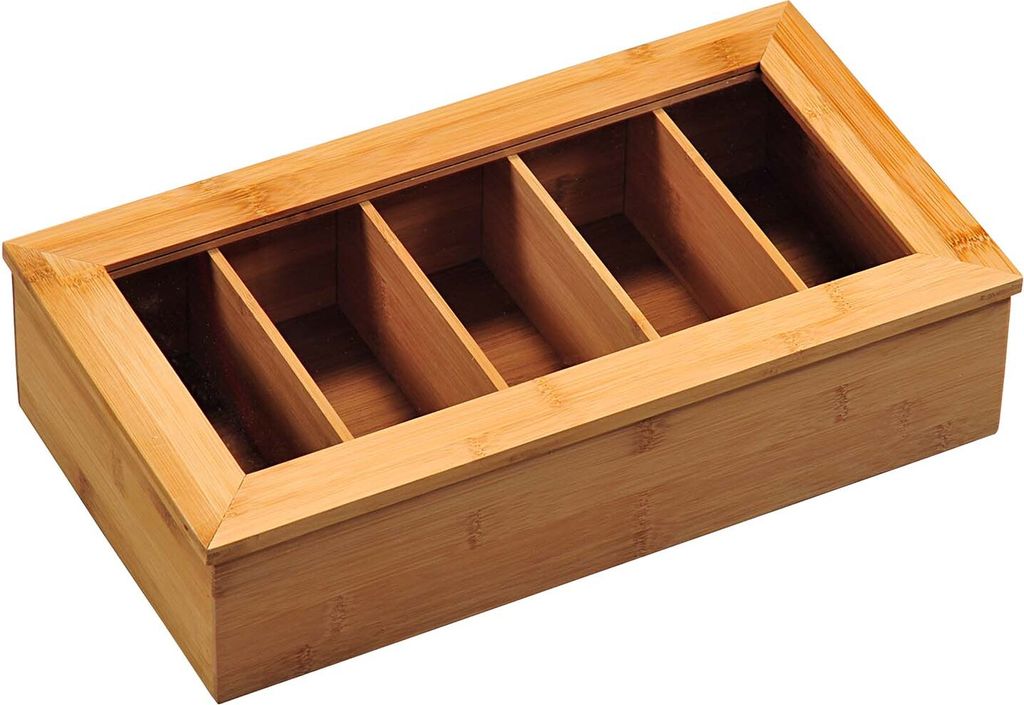KESPER Teebox Tee-Box mit 5 Fächern aus Bambus 36 x 20 x 9 Produktbild 6