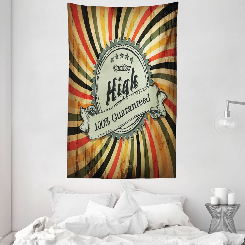 ABAKUHAUS Jahrgang Rainbow Wandteppich und Tagesdecke, Grunge Lines aus Weiches Mikrofaser Stoff Waschbar ohne Verblassen Digitaldruck, 140 x 230 c...