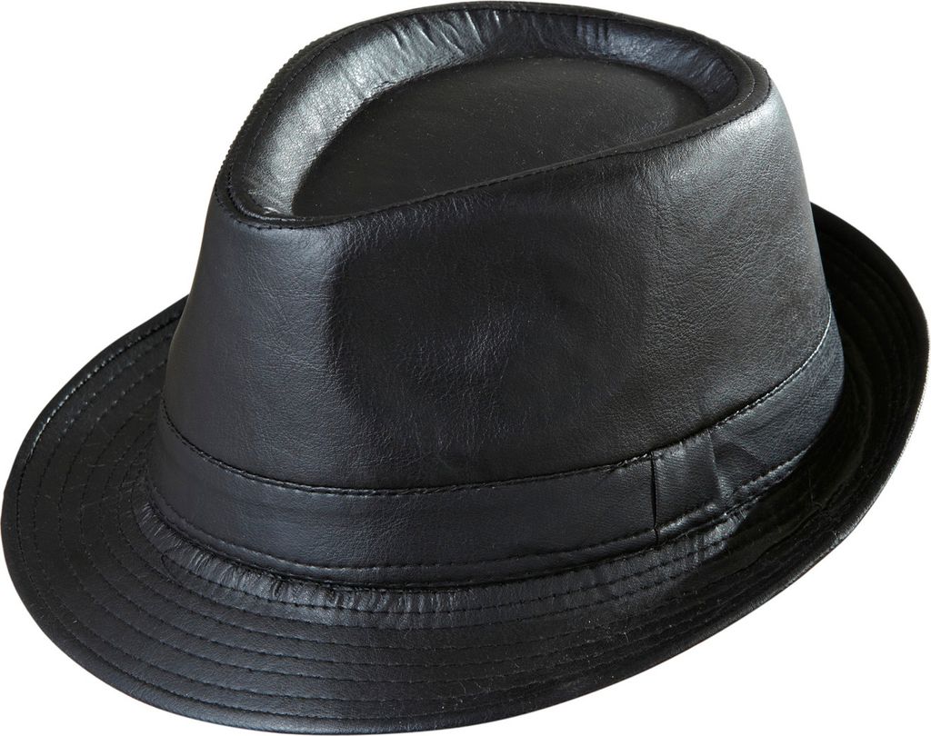 Mafia Trilby Rocker Kopfbedeckung Kunstleder Produktbild 